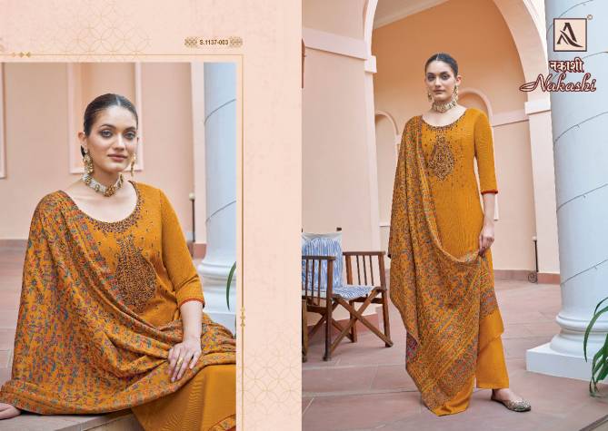 Alok Nakashi Festive Wear Wholesale Pashmina Dress Material
